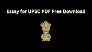 UPSC Essay Solved PDF