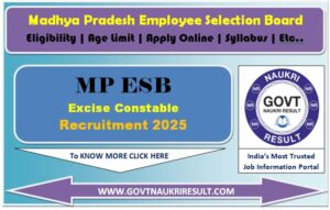MPESB Excise Constable Online Form